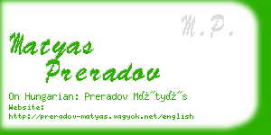 matyas preradov business card